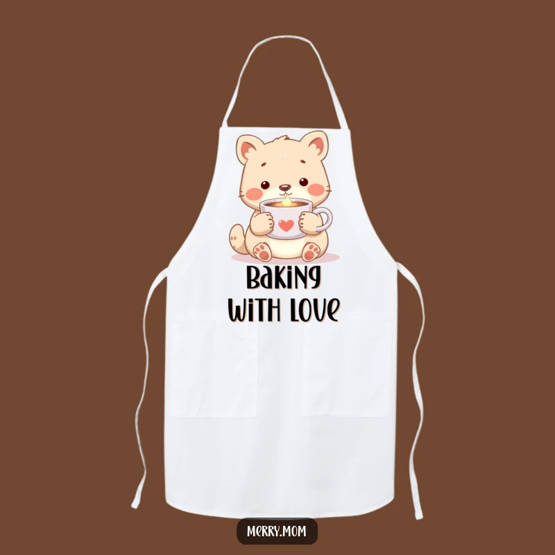 Cozy Animal Cocoa Apron: Steaming Charm, Humorous Kitchen Gift