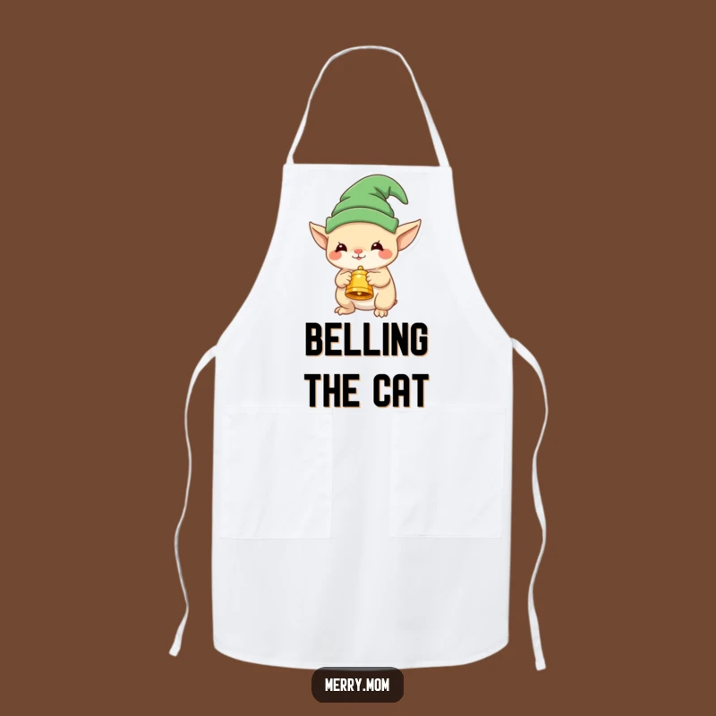 Funny Elf Creature Apron with Bell - Festive Kitchen Gift