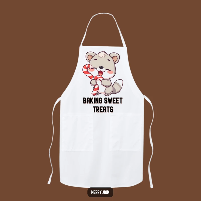 Funny Chef Animal Apron - Candy Cane Winks for Festive Cooking