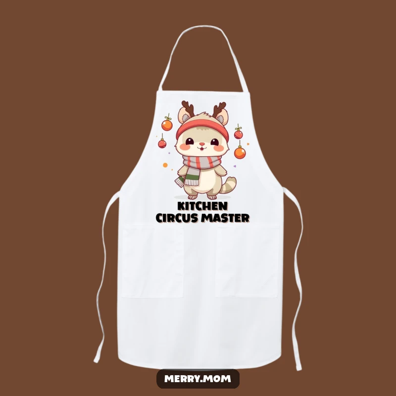 Funny Juggling Creature Apron: Festive Kitchen Fun and Holiday Chef Gift