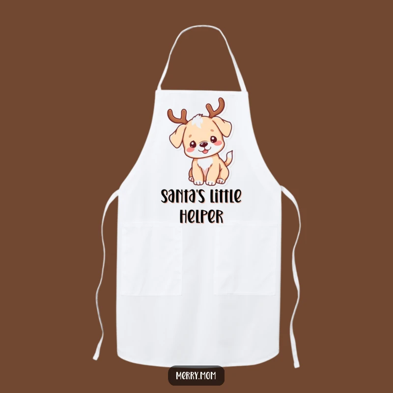 Funny Kawaii Puppy Antlers Apron - Festive & Humorous Kitchen Essential