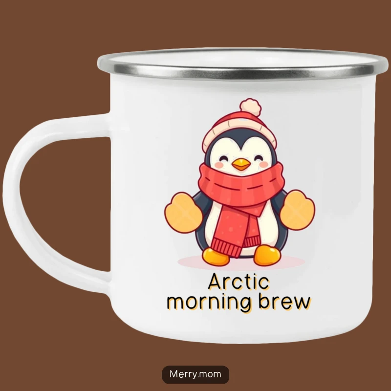 Funny Penguin Camping Mug: Scarf, Mittens, Outdoor Funny Gift!