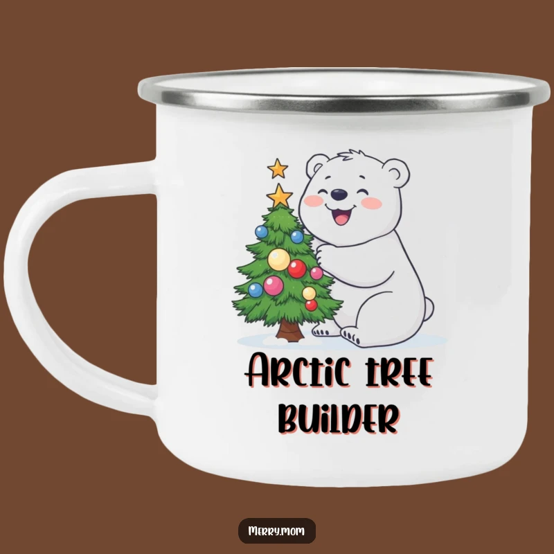 Funny Polar Bear Camping Mug: Building Tree, Outdoor Funny Gift!