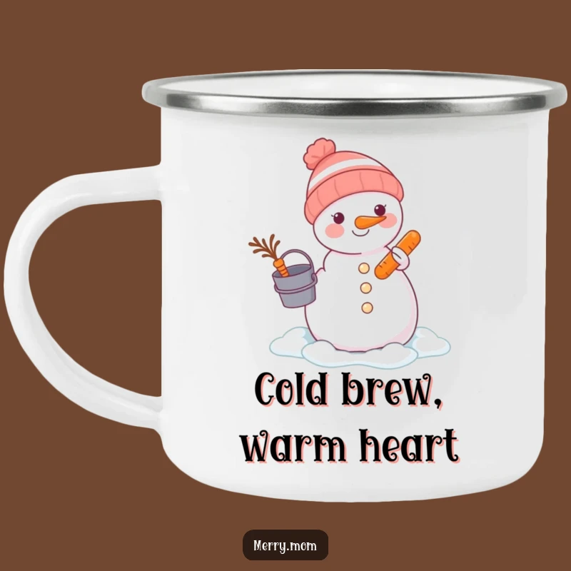 Funny Animal Snowman Builder Camping Mug - Outdoor Winter Fun
