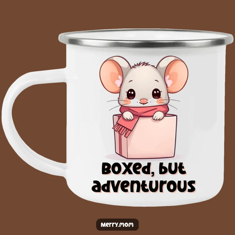Funny Kawaii Mouse Gift Box Camping Mug - Durable & Humorous Outdoor Companion