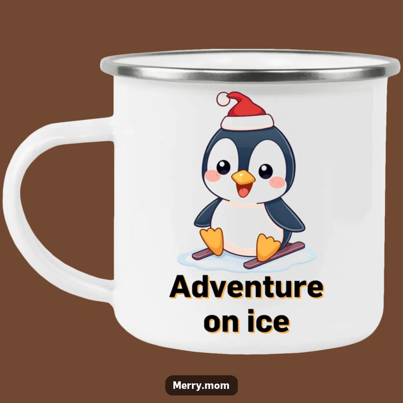 Funny Penguin Slide Camping Mug - Durable Holiday Cheer for Outdoors Gift
