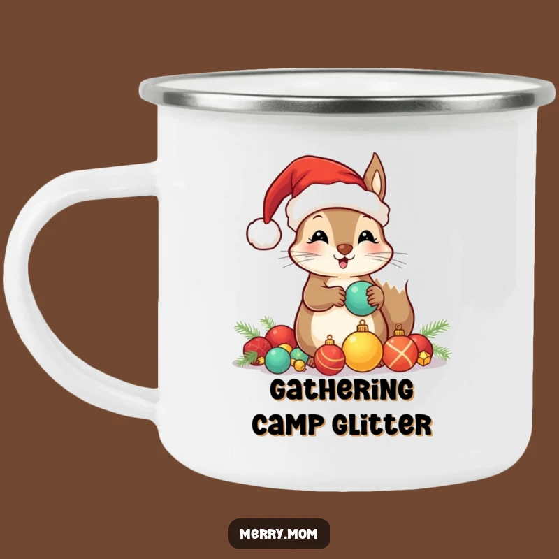 Funny Santa Squirrel Camping Mug: Adventure with This Festive Ornament Hoarder!