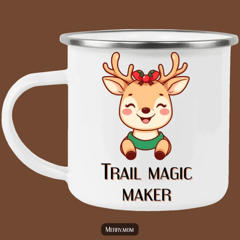 Funny Camping Mug: Kawaii Deer Mom Holiday Antlers - Outdoor Gift