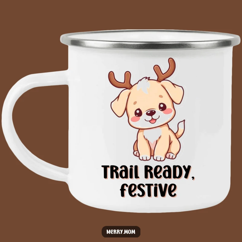 Funny Kawaii Puppy Antlers Camping Mug - Durable & Humorous Outdoor Fun