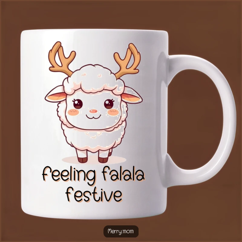 Funny Sheep Reindeer Antlers Mug: A Hilarious Christmas Character Gift for Sheep Lovers