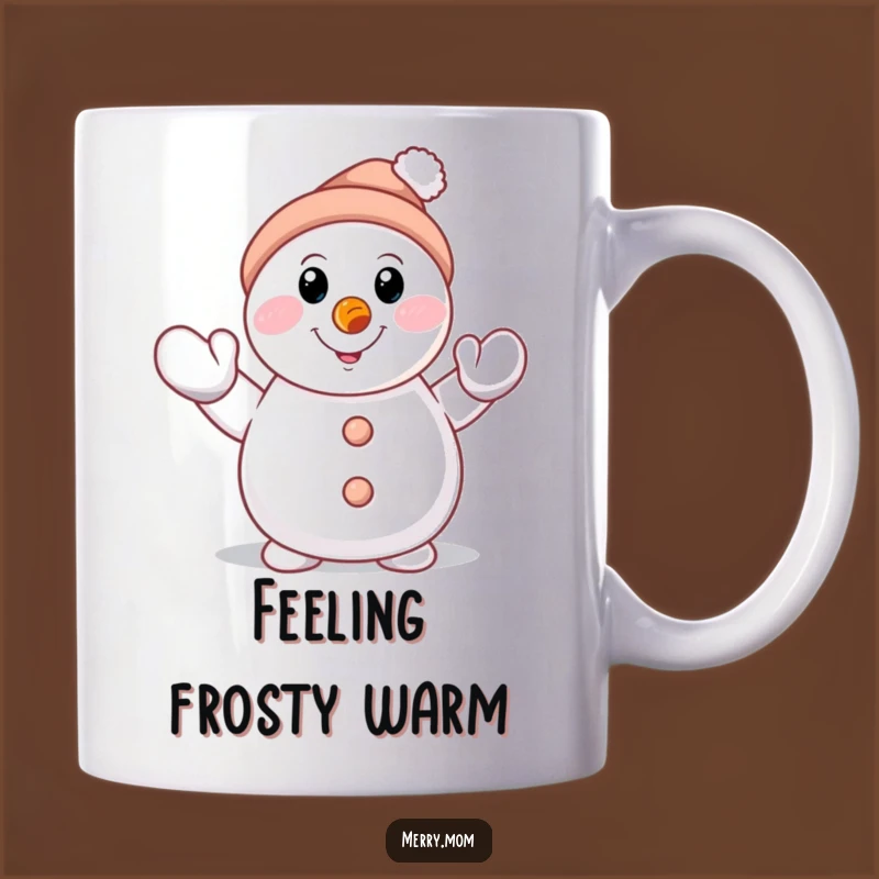Funny Snowman Waving Mug - Cheerful Winter Character, Perfect Holiday Gift