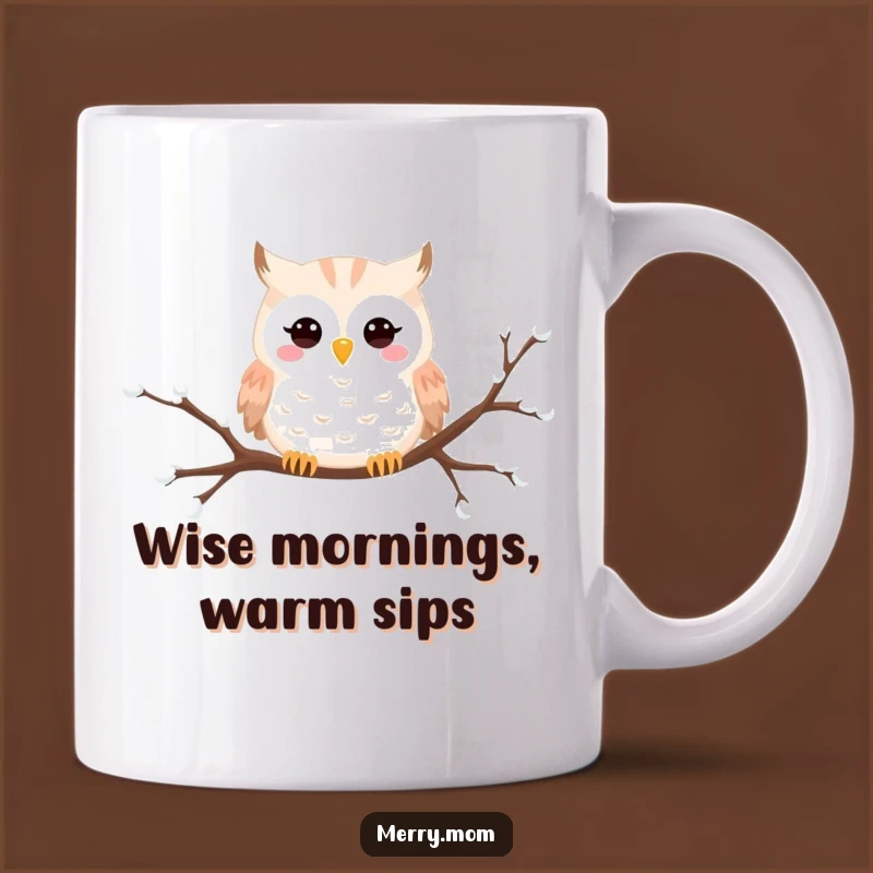 Funny Snowy Owl Mug: Whimsical Winter Gift for Bird Lovers