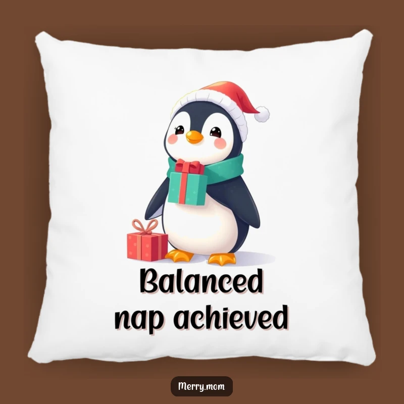 Cute Funny Penguin Gift Balance Pillow: Cozy Christmas Cushion, Sweet Funny Gift