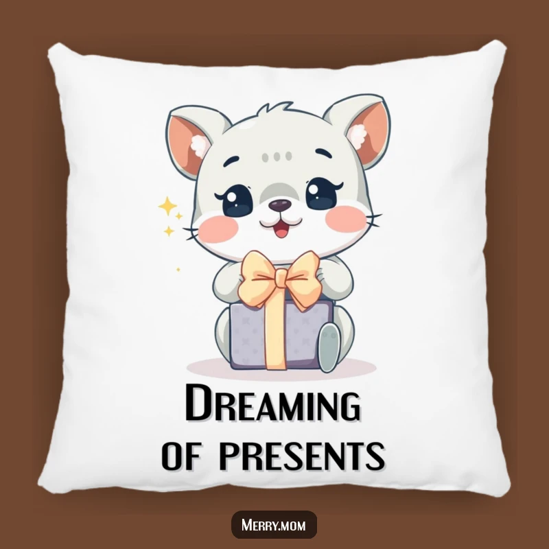 Funny Excited Animal Pillow: Cozy Sparkle, Gift Unwrapping Accent, Holiday Gift
