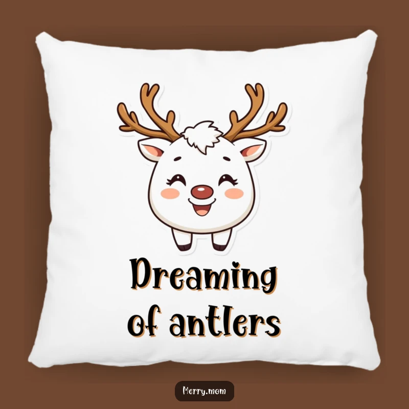 Funny Reindeer Creature Pillow: Cozy Holiday Smile, Festive Accent Gift