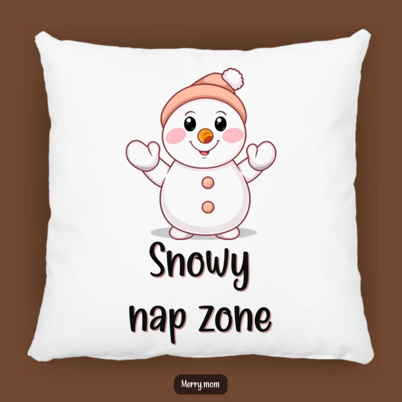 Funny Snowman Waving Pillow - Soft Winter Cushion, Cozy Home Decor, Gift
