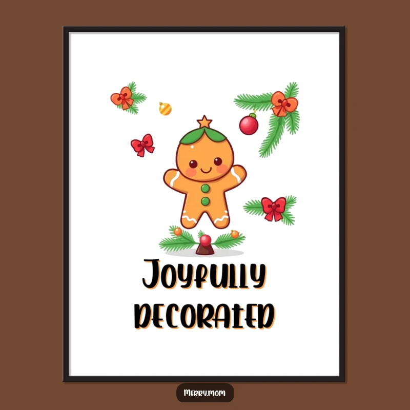 Funny Gingerbread Man Digital Art - Instant Holiday Cheer Decor!