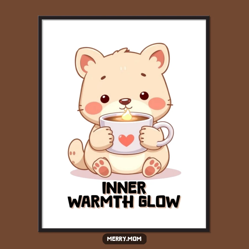 Cozy Animal Cocoa Digital Art: High-Res Warm Glow, Instant Humorous Gift