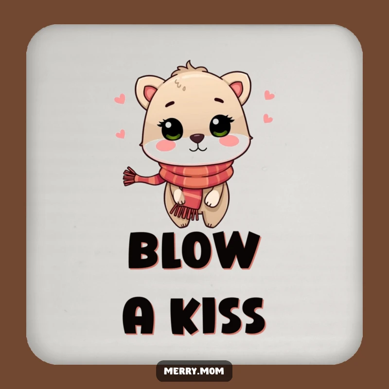Festive Animal Kiss Coaster: Protect Surfaces with Cheer, Humorous Gift