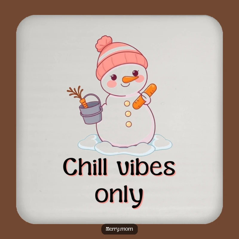 Funny Animal Snowman Builder Coaster - Protect Surfaces With Winter Art