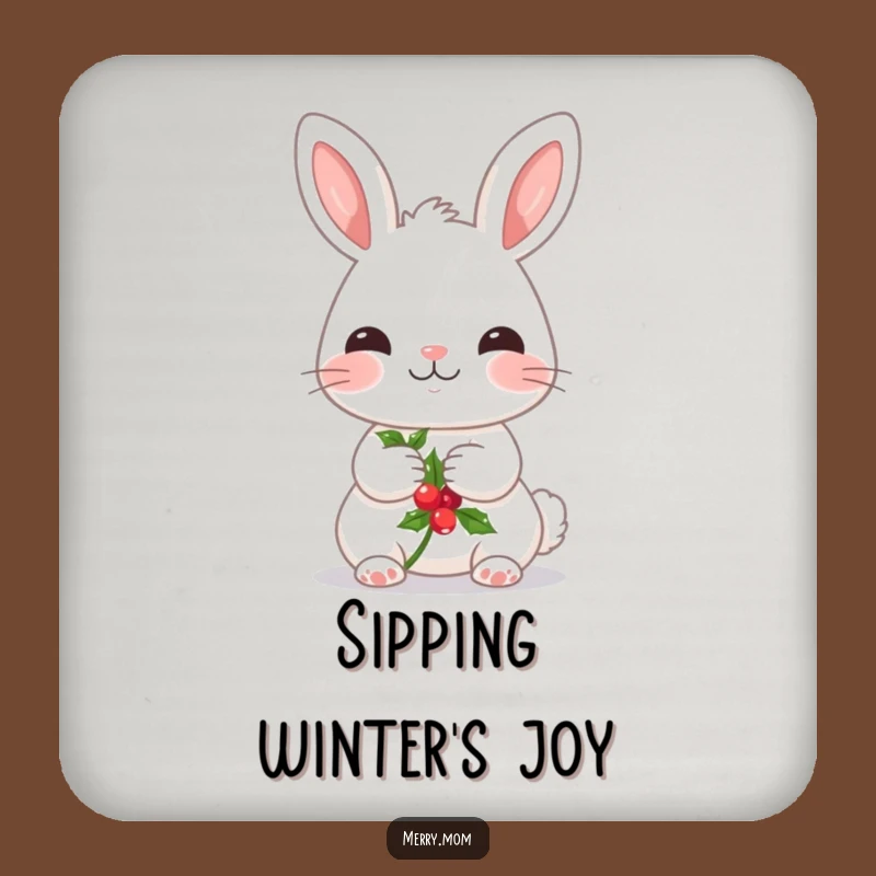 Funny Kawaii Bunny Coaster: Protect Surfaces with This Sweet Holly Art!