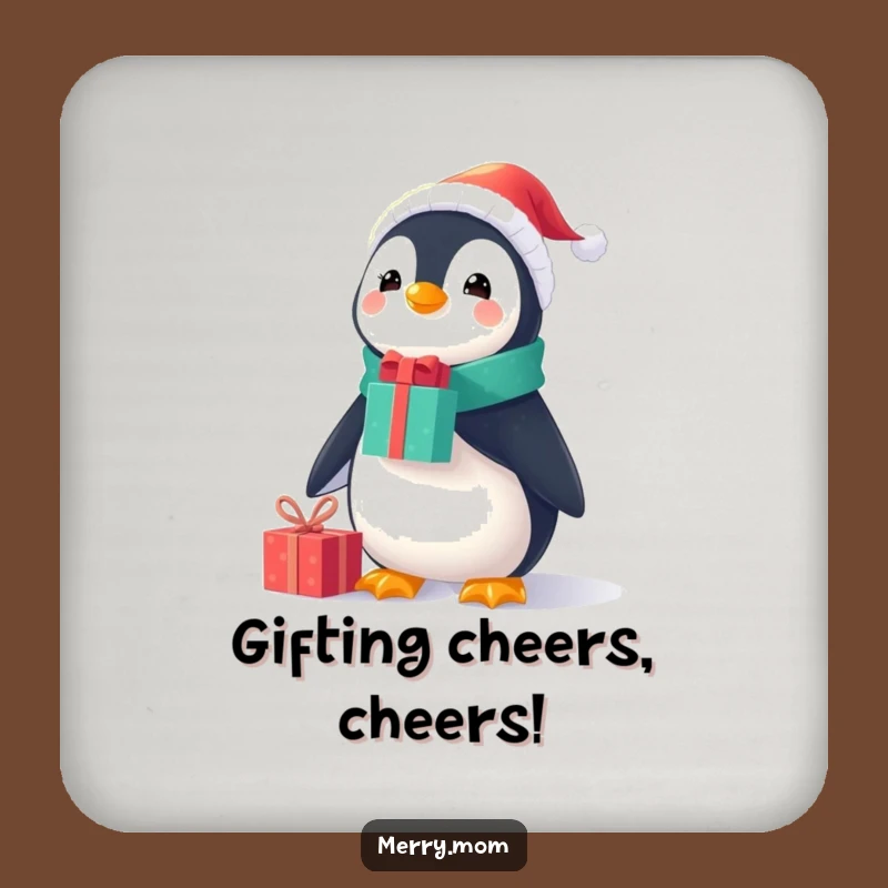 Funny Penguin Gift Balance Coaster: Festive Drink Protection, Quirky Funny Gift