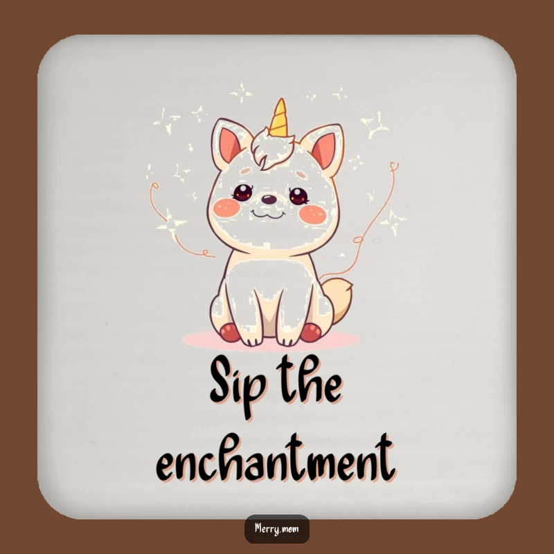 Funny Gleeful Animal Fairy Lights Coaster - Protect Surfaces With Humor