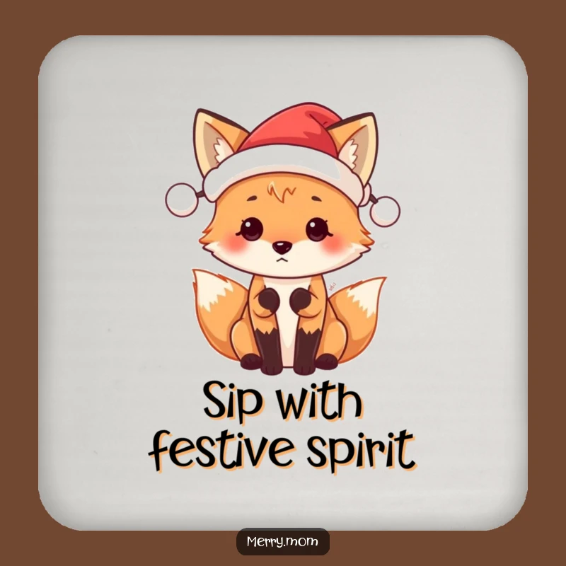 Funny Santa Fox Coaster Set: Hilarious Holiday Drink Coasters