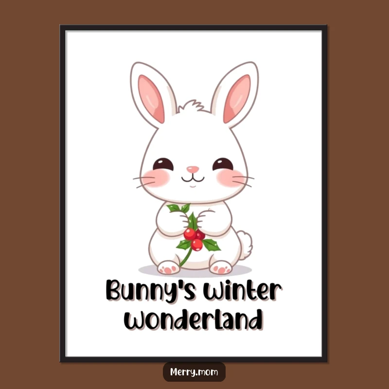 Funny Kawaii Bunny Poster: Decorate with Cuteness and Holly!