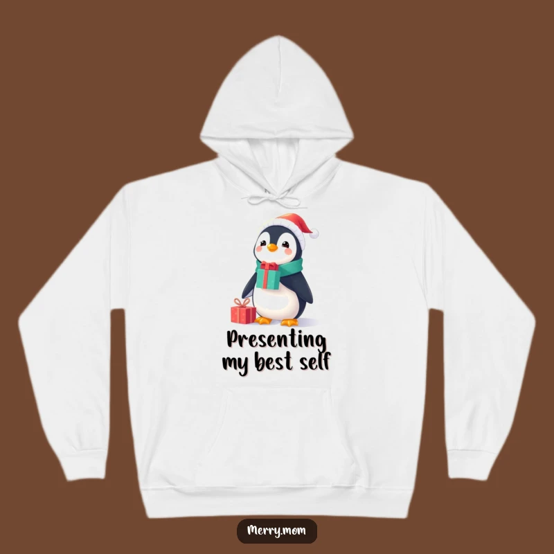Cozy Funny Penguin Gift Balance Hoodie: Warm Christmas Character Apparel, Great Funny Gift