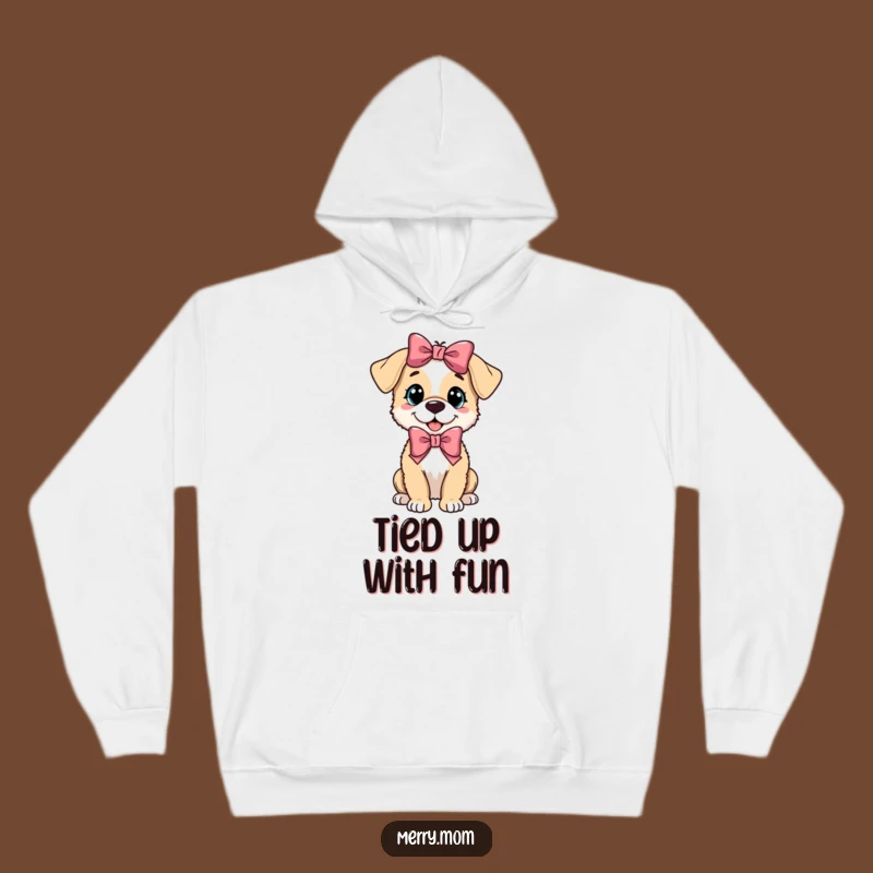 Cozy Funny Puppy Bow Hoodie: Warm & Cute Canine Comfort Gift