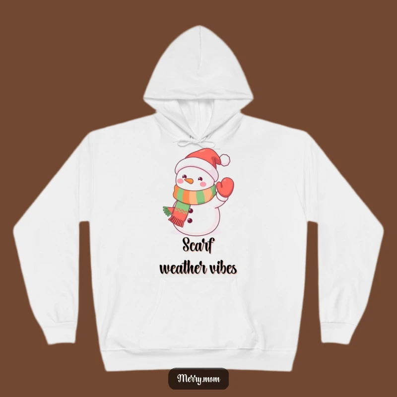Funny Kawaii Snowman Hoodie: Cozy Scarf Sweatshirt, Ideal Funny Gift