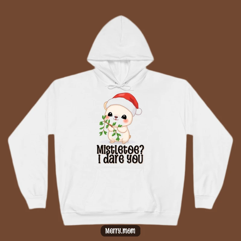 Funny Mistletoe Mouse Hoodie: Cozy Christmas Animal Gift for Festive Warmth and Laughter