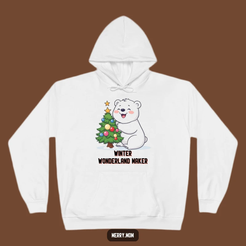 Cozy Funny Polar Bear Hoodie: Building Tree, Warm Funny Gift!
