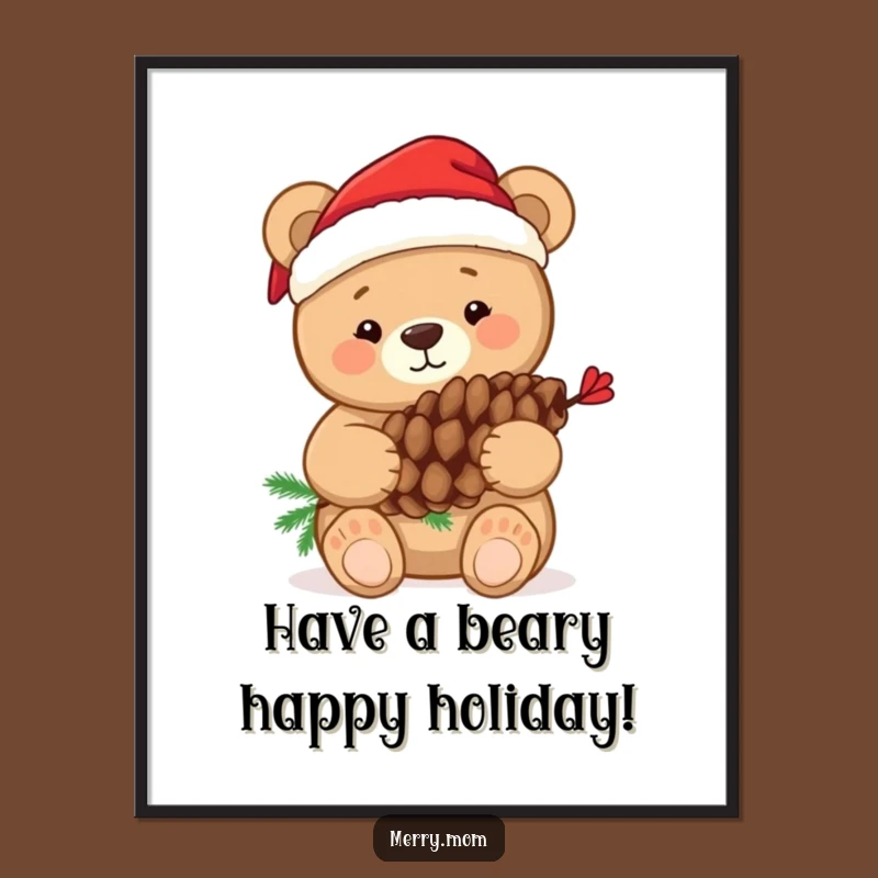 Free Printable Bear Hug Wall Art - Cozy Downloadable Christmas Decor!