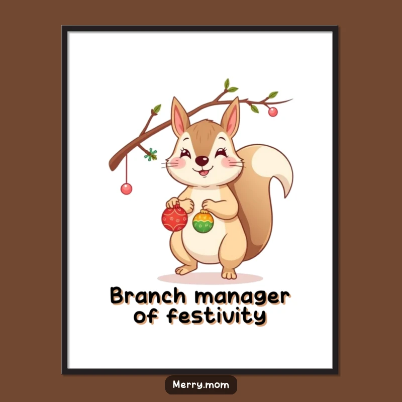 Free Printable Squirrel Wall Art: Funny Ornament Hanging Downloadable Decor for Nature Lovers