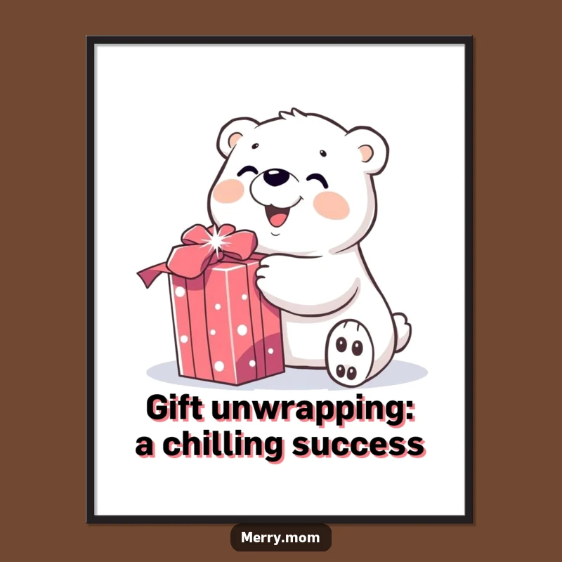 Free Printable Wall Art: Polar Bear Sparkly Gift Downloadable Poster