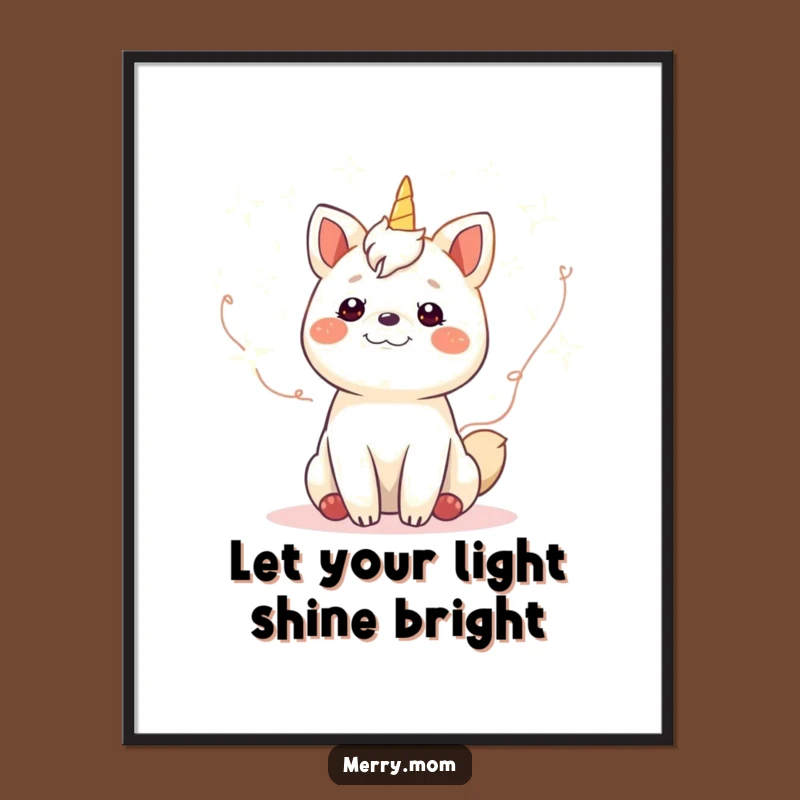 Free Printable Wall Art: Gleeful Animal Fairy Lights - Funny Downloadable Art Gift