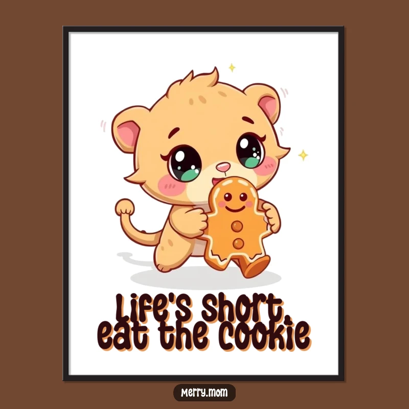 Funny Free Printable Wall Art: Cookie Chase Creature - Whimsical Decor