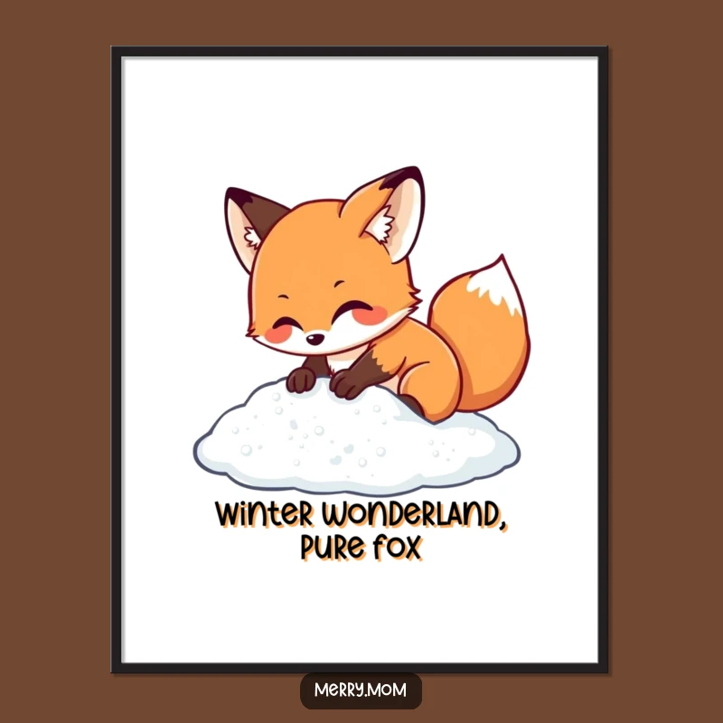 Free Printable Wall Art: Fox Snow Fun Art, Downloadable Winter Decor for Whimsy