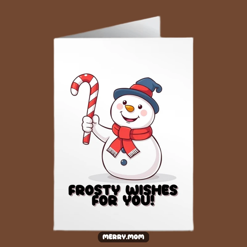 Free Printable Birthday Card: Snowman's Candy Cane Magic - Downloadable Gift