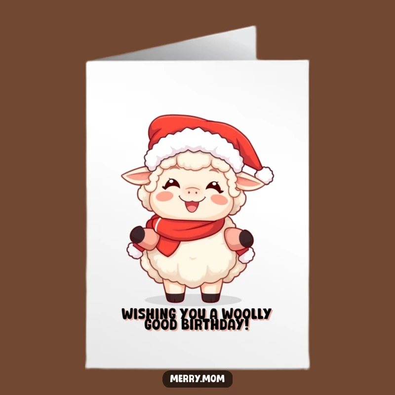 Free Printable Mrs Claus Sheep Birthday Card - Joyful Downloadable Gift