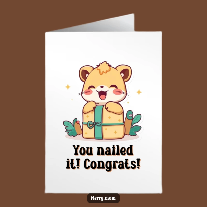 Free Printable Congrats Card: Animal Gift Surprise - DIY Downloadable Celebration Gift