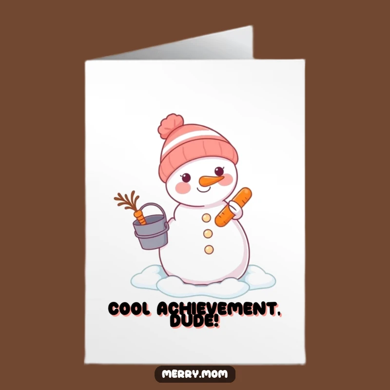 Free Printable Congrats Card: Animal Snowman Builder - Funny Downloadable Gift
