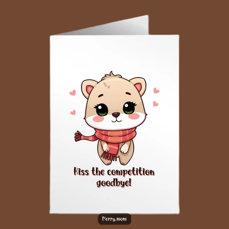 Free Printable Congrats Card: Festive Animal Air Kiss - DIY Downloadable Celebration Gift