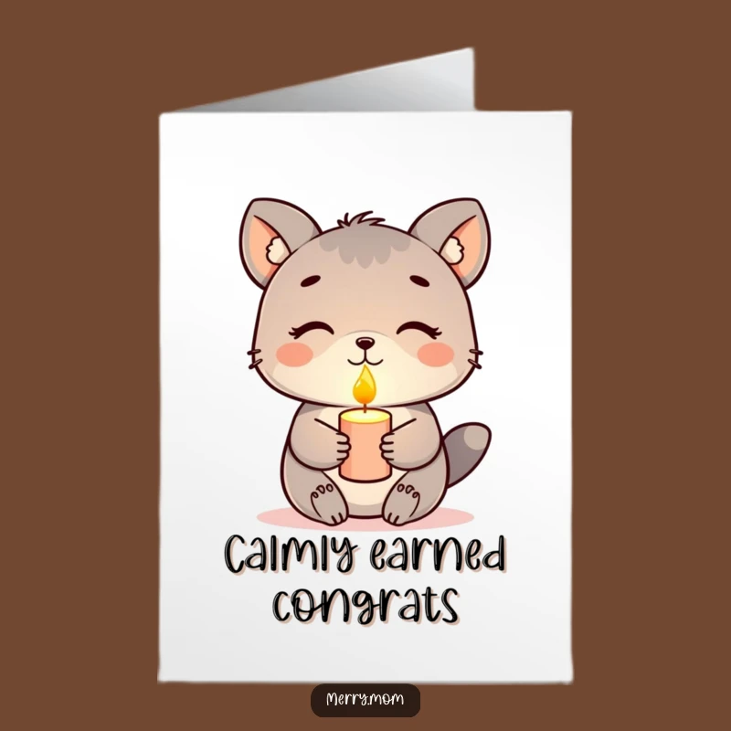 Free Printable Congrats Card: Peaceful Animal Candle Funny Downloadable Gift