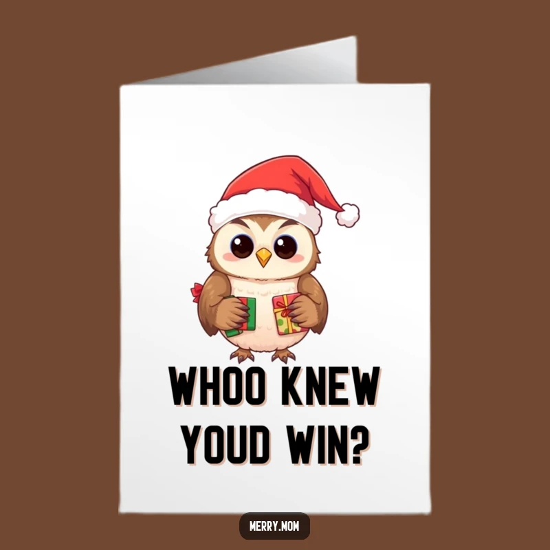 Free Printable Owl Santa Presents Congrats Card - Funny Downloadable
