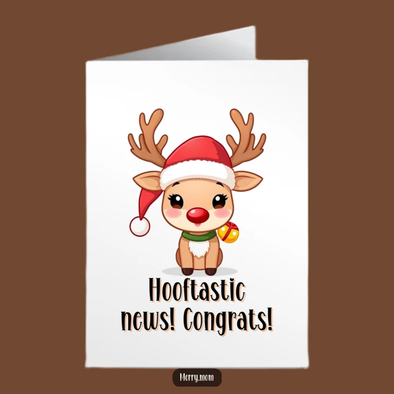 Free Printable Reindeer Congratulations Card: Hilarious Santa Hat Downloadable for Festive Achievements