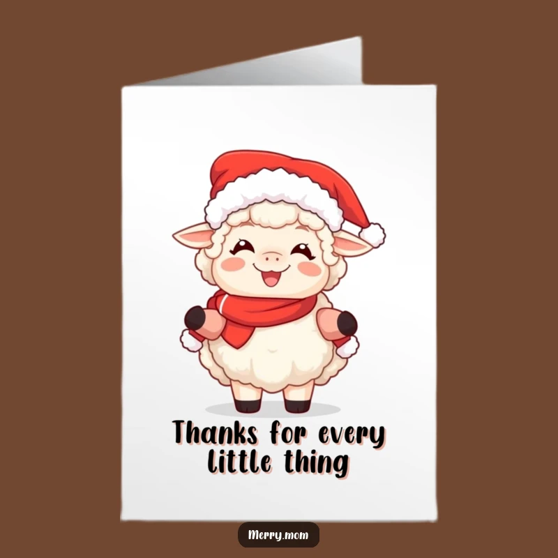 Free Printable Mrs Claus Sheep Thank You Card - Joyful Downloadable