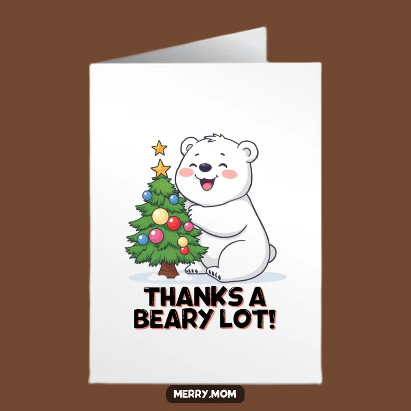 Free Printable Polar Bear Thank You Card: Funny Tree Decor Downloadable for Gratitude